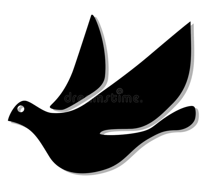 Dark Dove stock vector. Illustration of wings, icon, fear 26746196