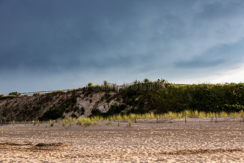 Dark dramatic sunset on east coast Atlantic Ocean