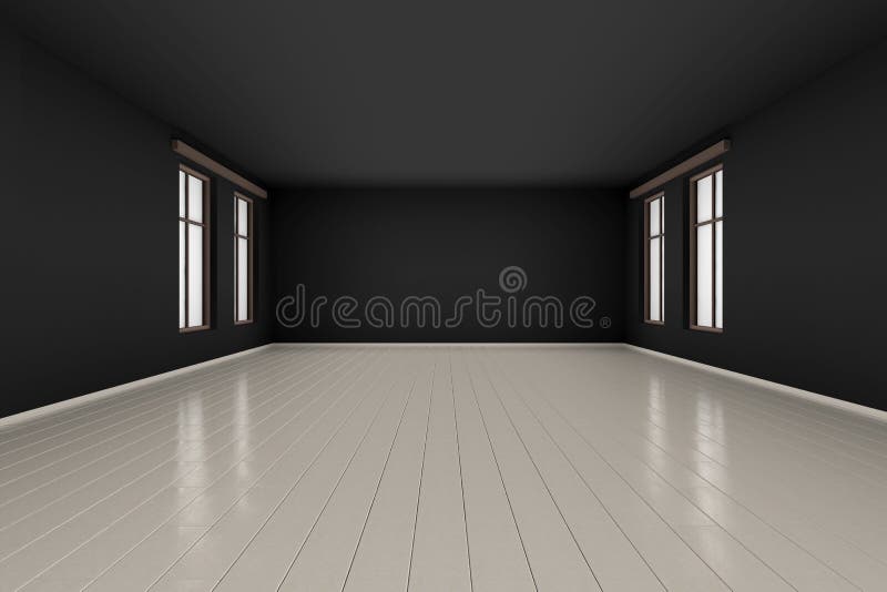 Dark Empty Room Illustration Stock Illustration - Illustration of light ...