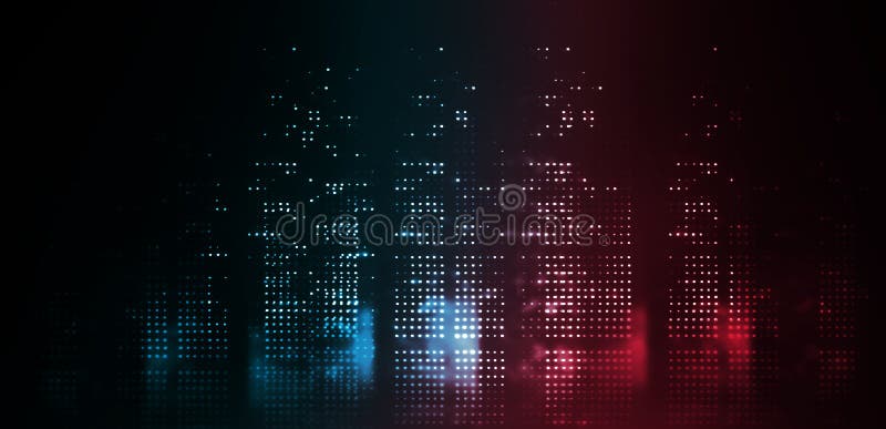 Abstract futuristic neon background. Searchlight light, wet asphalt, smoke, night view, rays. vector illustration