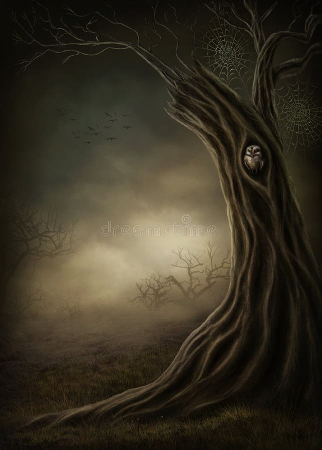 Dark forest stock illustration