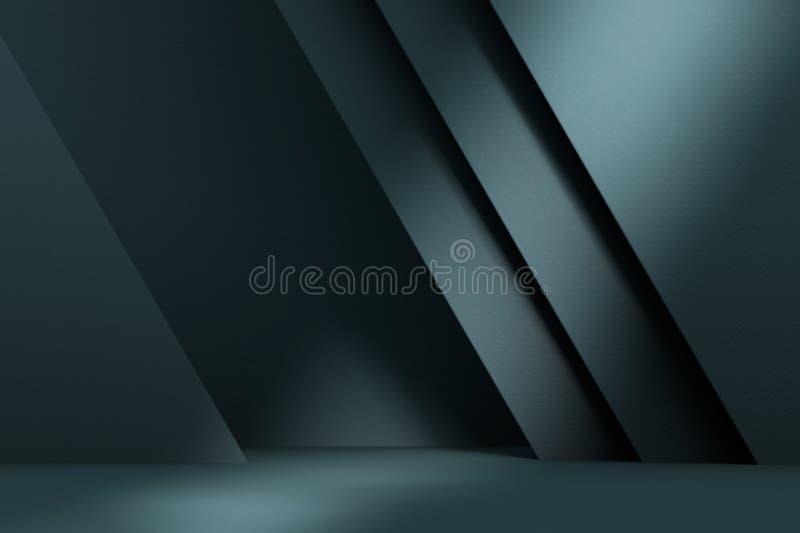 Dark geometric background with light and shadow for product placement mockup. Abstract studio interior scene showroom for premium royalty free stock images