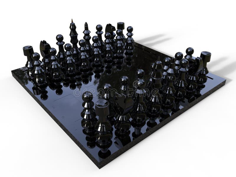 black glass queen chess piece on glass chess board Stock Photo - Alamy