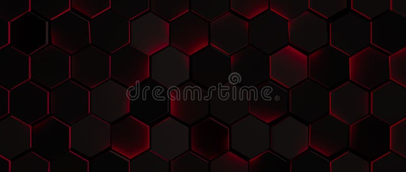 Dark Glowing Red Hexagon Background Stock Illustration - Illustration of  background, material: 64535173