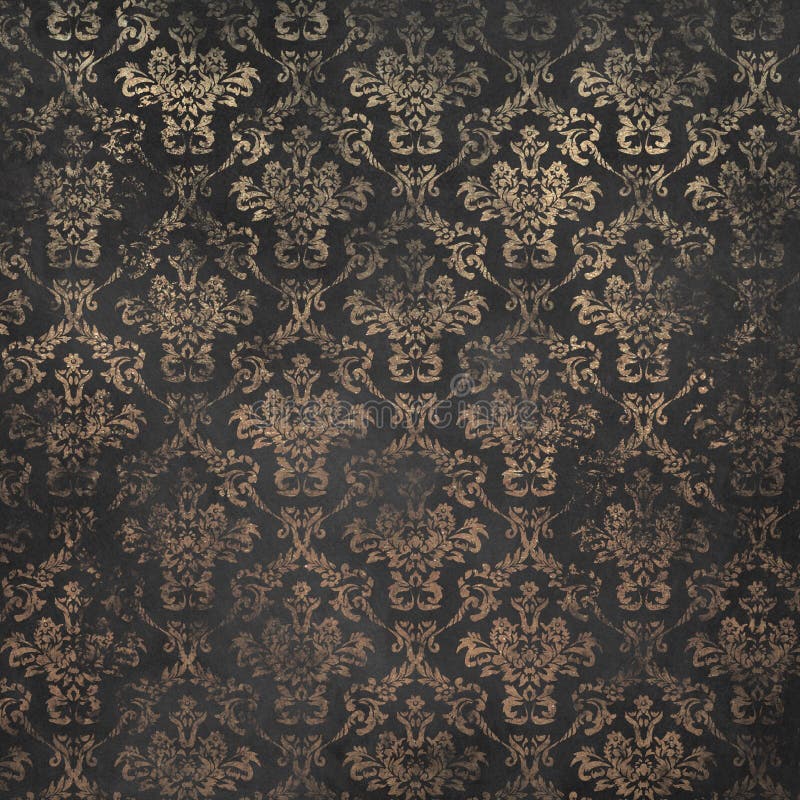 dark gold and black vintage elegant floral and classic pattern ornament decor background.classic Baroque