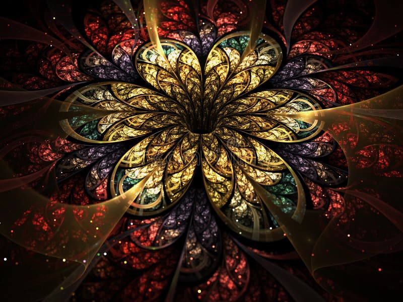 Dark gold fractal flower