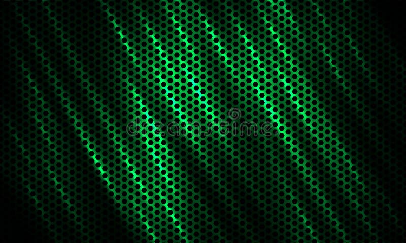 Dark green hexagon tech colorful sport background with carbon fiber. royalty free illustration