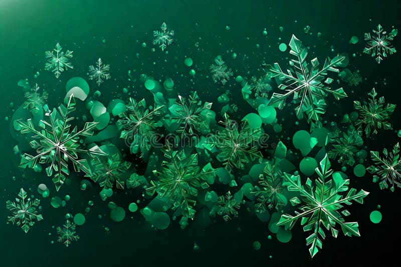 Dark Green Template with Ice Snowflakes Stock Illustration Dark Green Template with Ice Snowflakes Stock Illustration