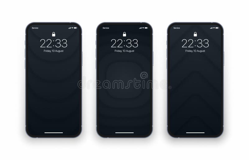 Dark Grey 3D Layered Smooth Dynamic Structure Wallpapers On Isolate Mobile Phone royalty free illustration