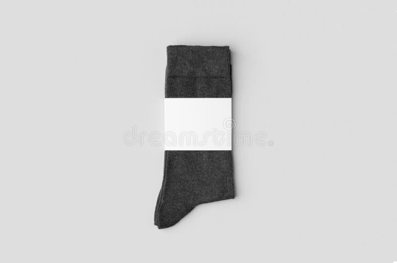 Dark Grey Socks Mockup with Blank Label Stock Image - Image of sock ...