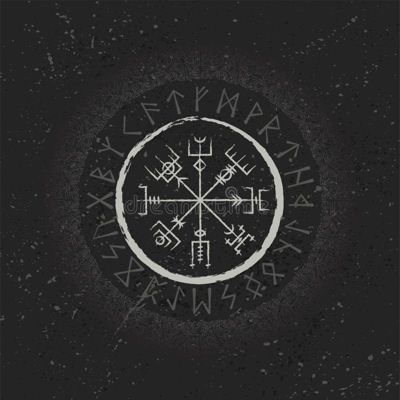 Dark Runic Symbols Wallpaper Stock Vector - Illustration of german, norse:  182388435