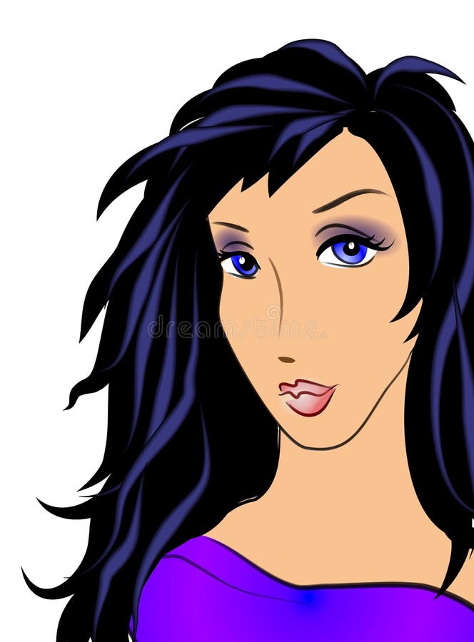 Dark Haired Cartoon Woman royalty free illustration Dark Haired Cartoon Woman royalty free illustration