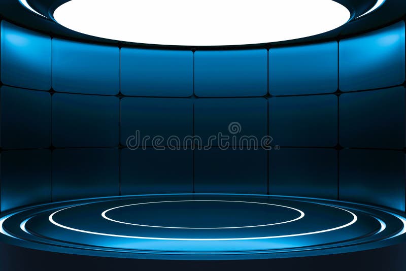 Dark Modern Background and Empty Stage with Blue Light. Future Modern  Interior Concept Stock Photo - Image of corners, empty: 186188696