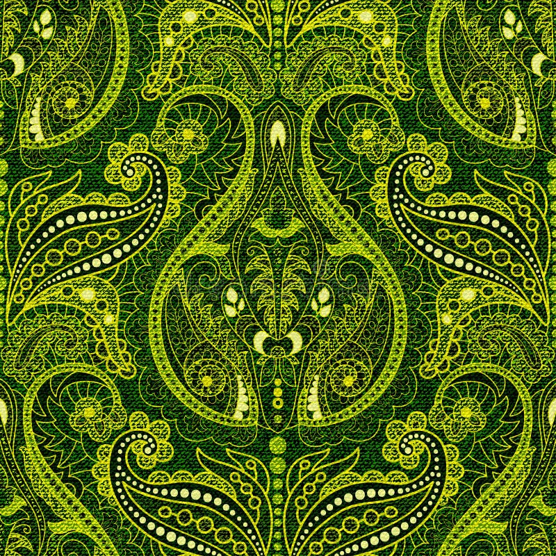 Dark Paisley Seamless Pattern. Original Colorful Decorative Backdrop