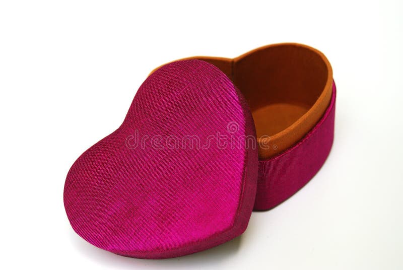 Dark pink heart gift box-Thai silk