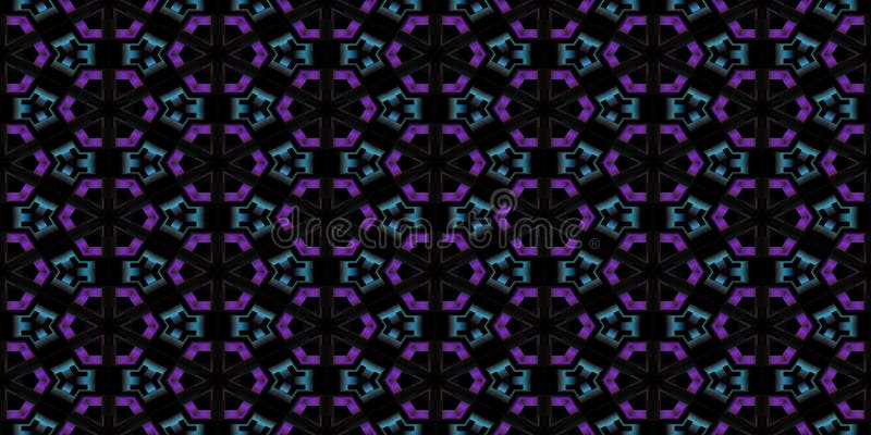 Dark Pink Seamless Symmetrical Geometry Pattern. Mosaic Graphic Ornament Background. Abstract Fractal Surface Texture vector illustration