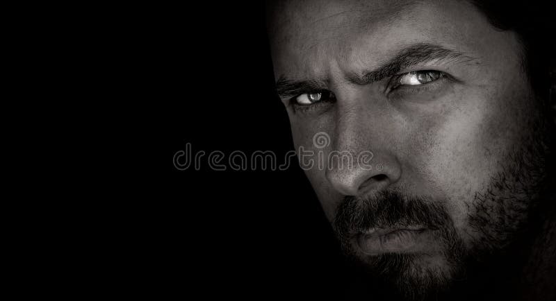 Dark portrait of handsome man