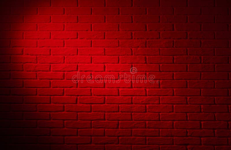 dark red brick wall with light effect and shadow, abstract background photo