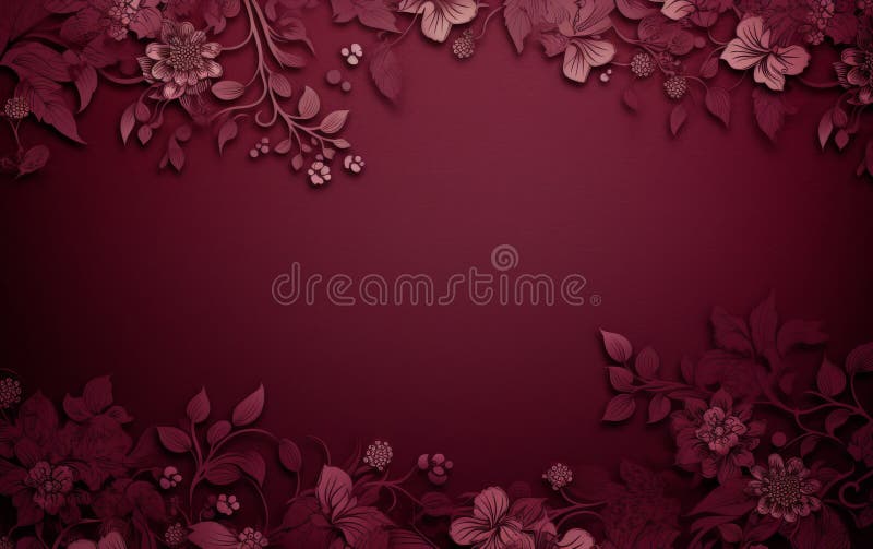 Dark red floral background with copy space for text.