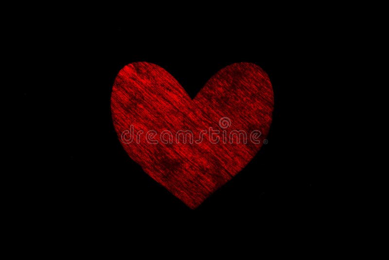 Dark Red Painted Heart on a Black Background Stock Illustration