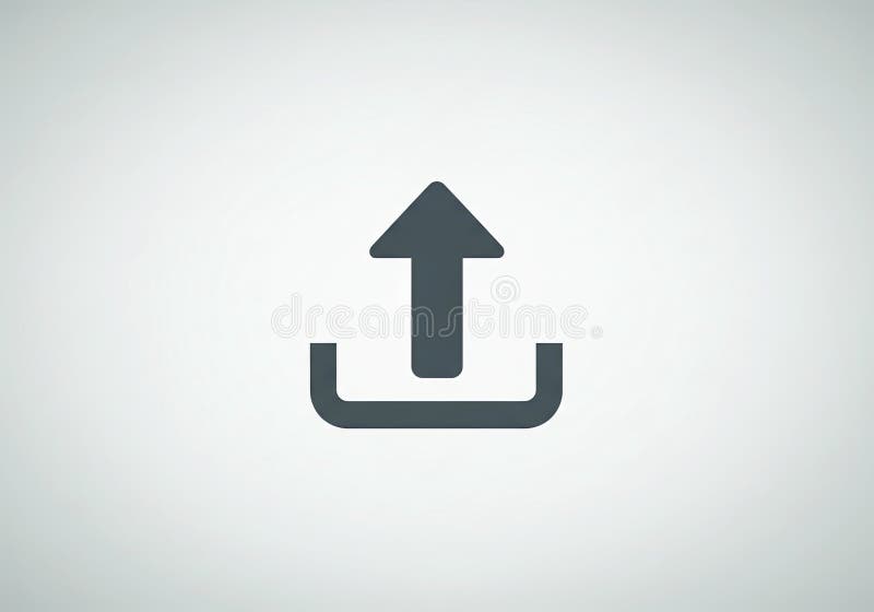 Dark red upload arrow icon on cloud background for file sharing royalty free illustration