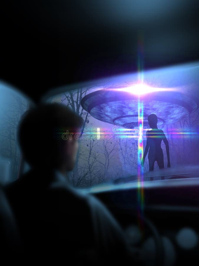 Close encounter of the third kind stock illustration