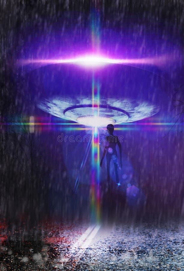 Close encounter of the third kind vector illustration
