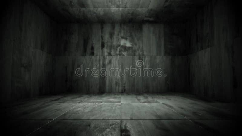 Dark Concrete Room Background 3D Illustration Stock Illustration ...