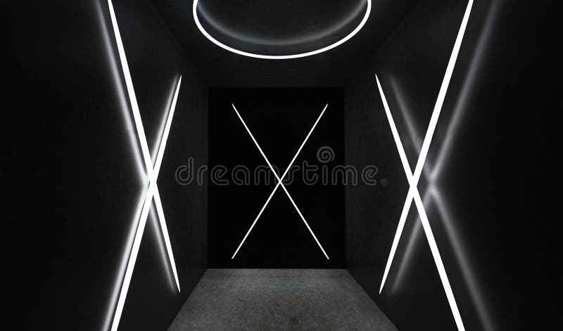 Dark Room, Box, Neon Lights on the Walls. Dark Abstract Background with Neon  Stock Illustration - Illustration of backdrop, graphic: 131791581