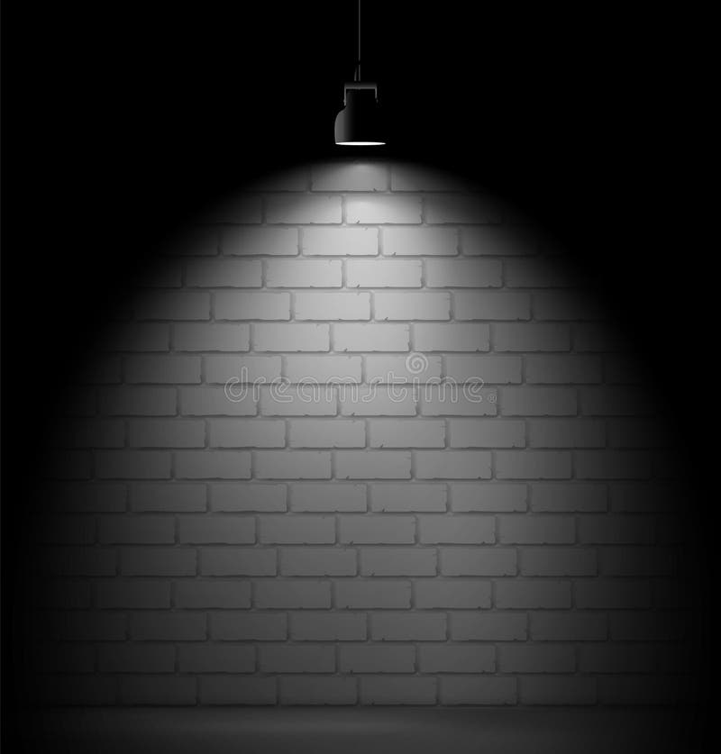 Brick Wall on the Background and Fluorescent Lamp Light. Stock Vector -  Illustration of leader, fluorescent: 112284544