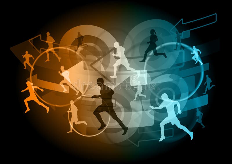 Dark runners vector illustration