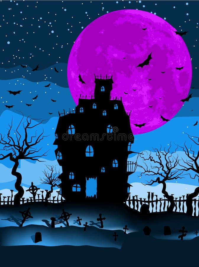Dark scary halloween night. EPS 8