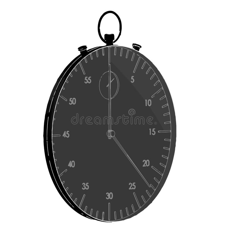 Dark stopwatch on white stock vector. Illustration of colorful 108949430