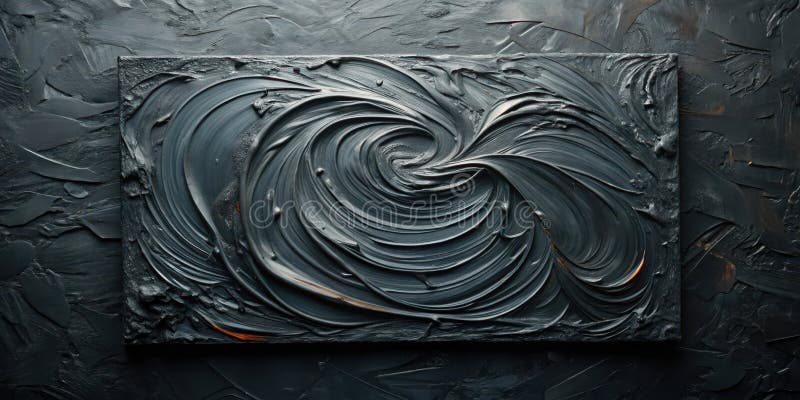 Dark swirling abstract texture on a rough surface. Generative AI royalty free illustration