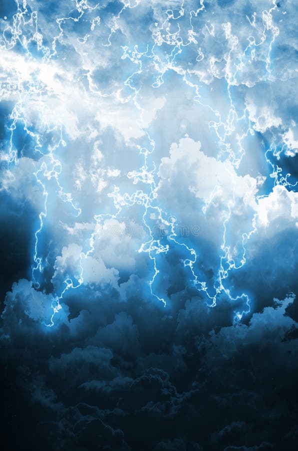 Dark thunderstorm with lightening royalty free stock photo