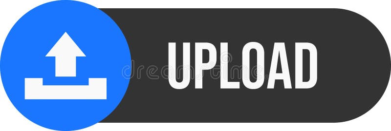Dark upload button. Dark theme button for upload. royalty free illustration
