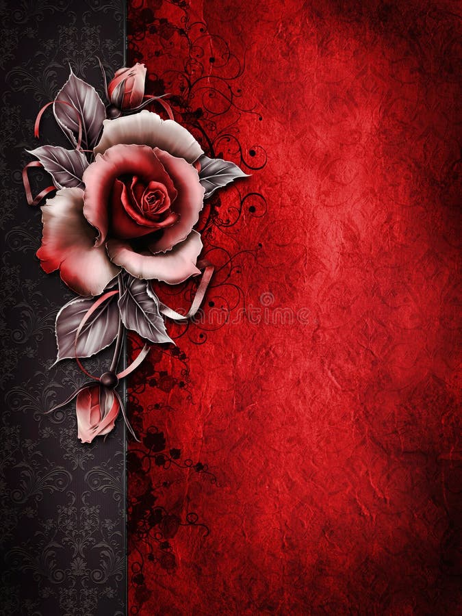 Dark Valentine background with a rose