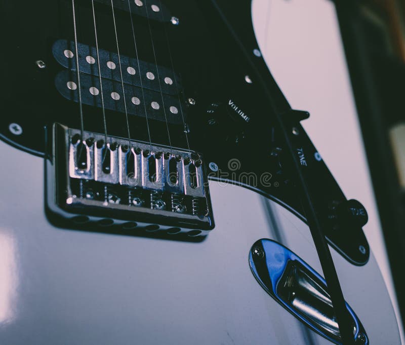 Volume and Tone Control Knobs of Electic Guitar. Stock Photo Image of