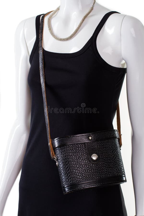 Dark Vintage Bag on Mannequin. Stock Image - Image of collection ...