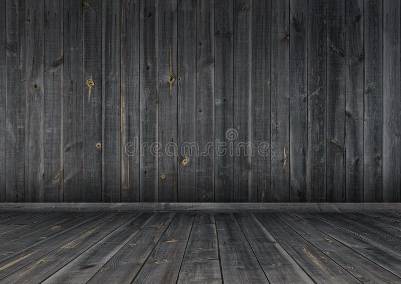 Dark Wood Wall And Floor, Background Texture Stock Illustration Image