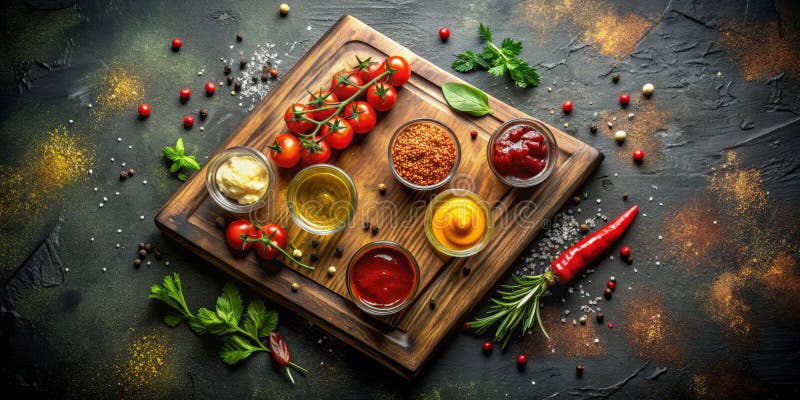 Darkly Enchanting Gourmet Villes on Vintage Cshing Board A Culinary Mystopping stock illustrationer