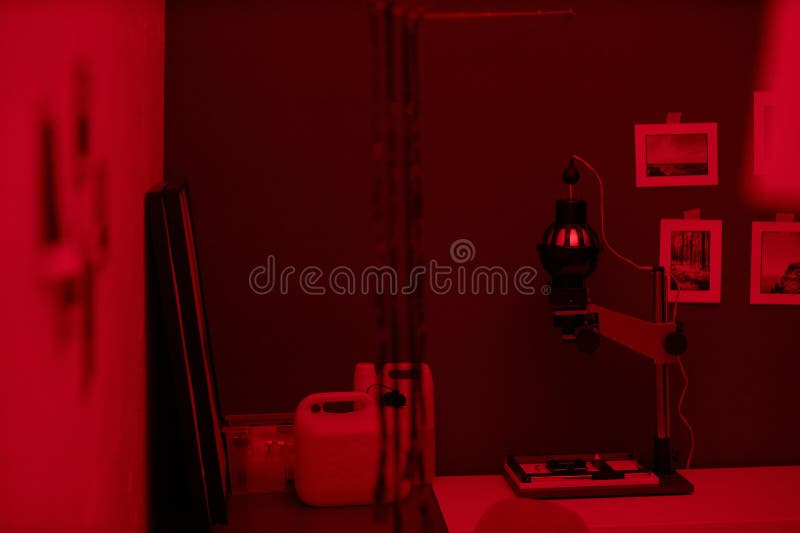 Darkroom with Red Lighting for Making Photo Stock Photo Image of light, photograph 278063864