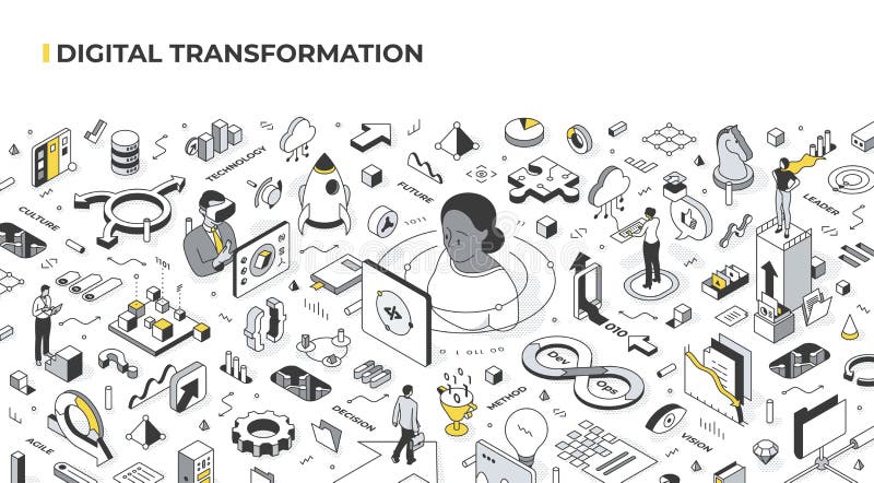Darstellung der digitalen Transformation vektor abbildung