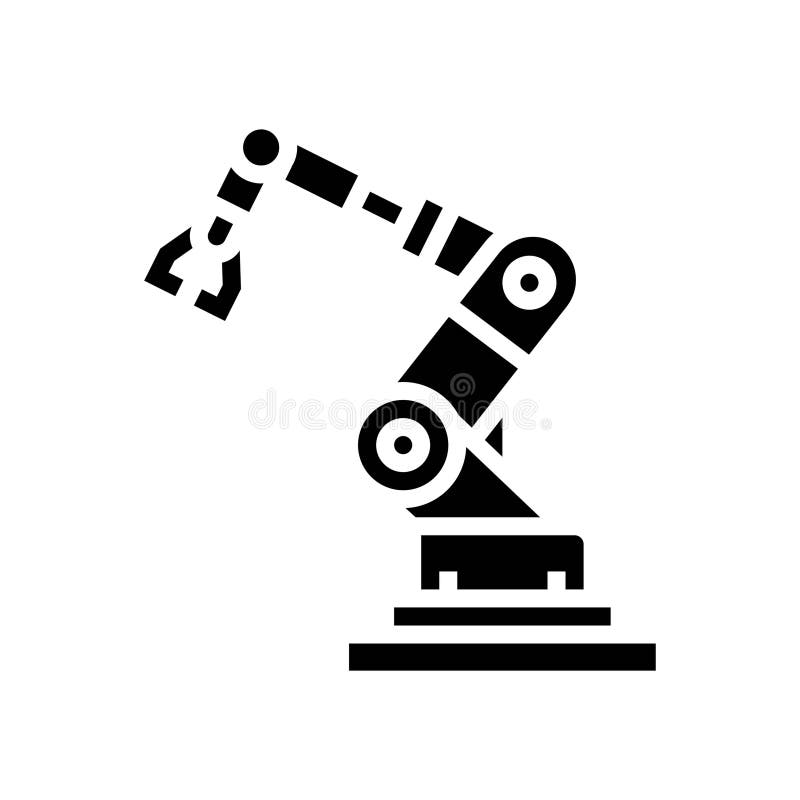 Darstellung eines robotischen Arms ai Integration glyph Ikone vektor abbildung