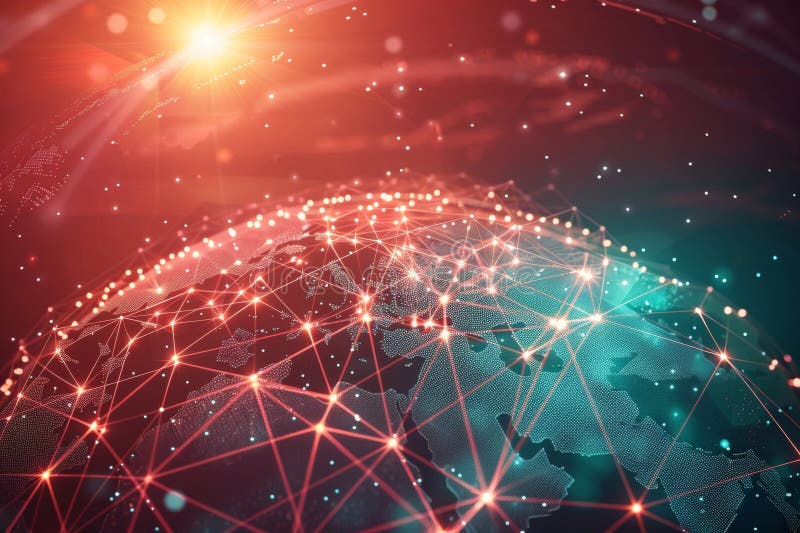 Darstellung globaler Konnektivität und Medien. digitale Netzwerkverbindung in der modernen Welt vektor abbildung