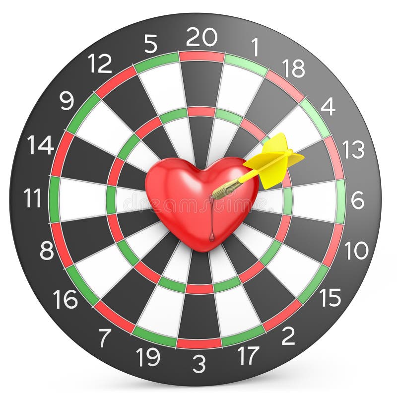 Dart Hit the Heart in the Center of Datrboad Stock Illustration