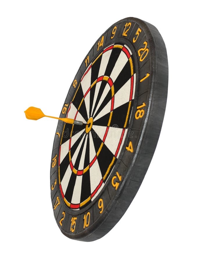 Dartboard with dart in aim stock photo. Image of yellow 11584948