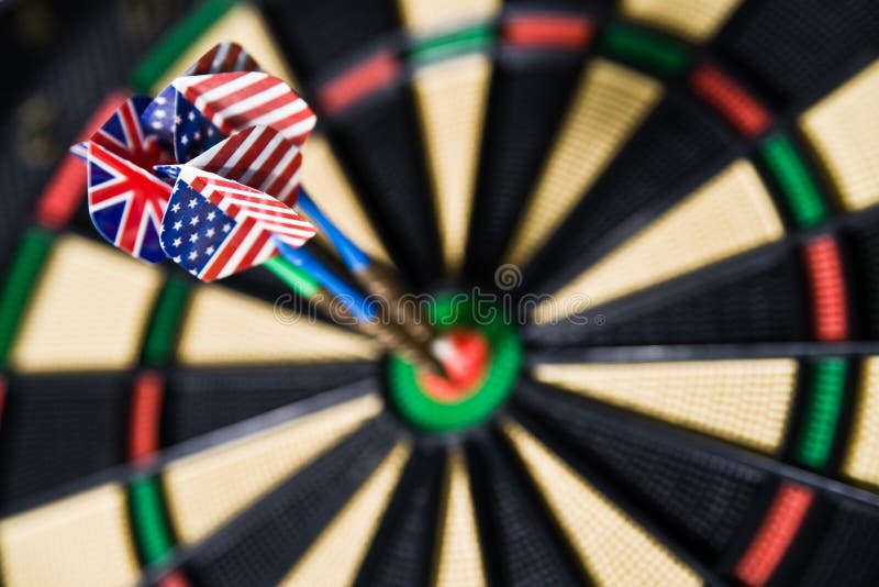 Darts on a bullseye stock image. Image of bull, dart 19943203