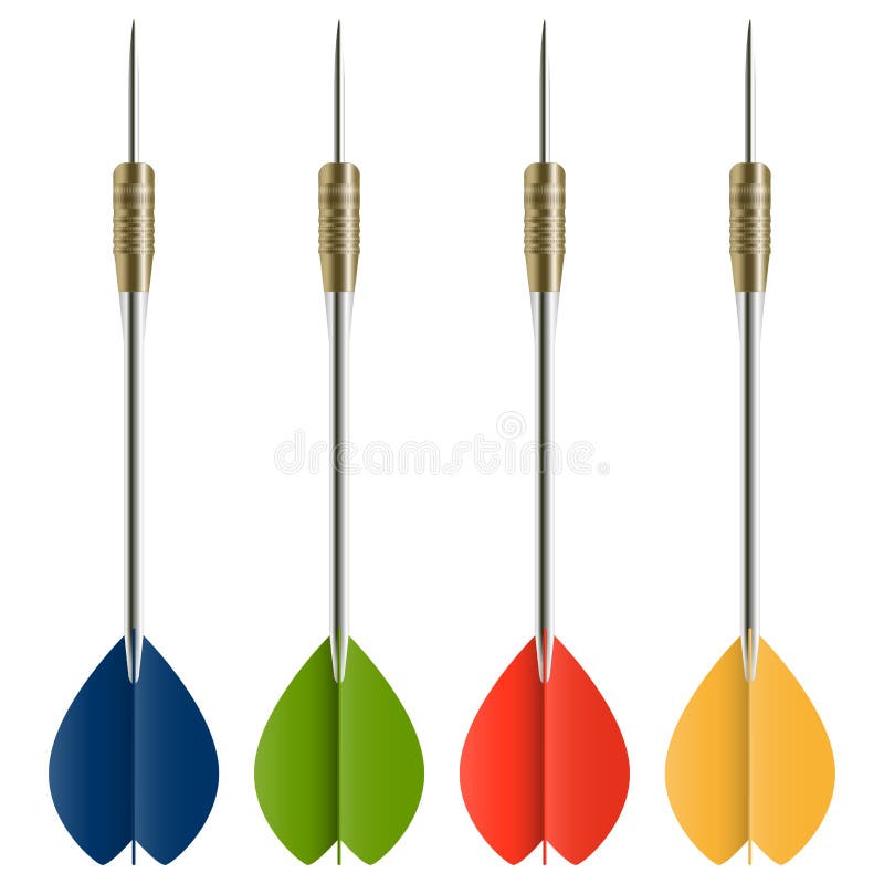 Darts in four colors stock vector. Illustration of bullseye 64772590