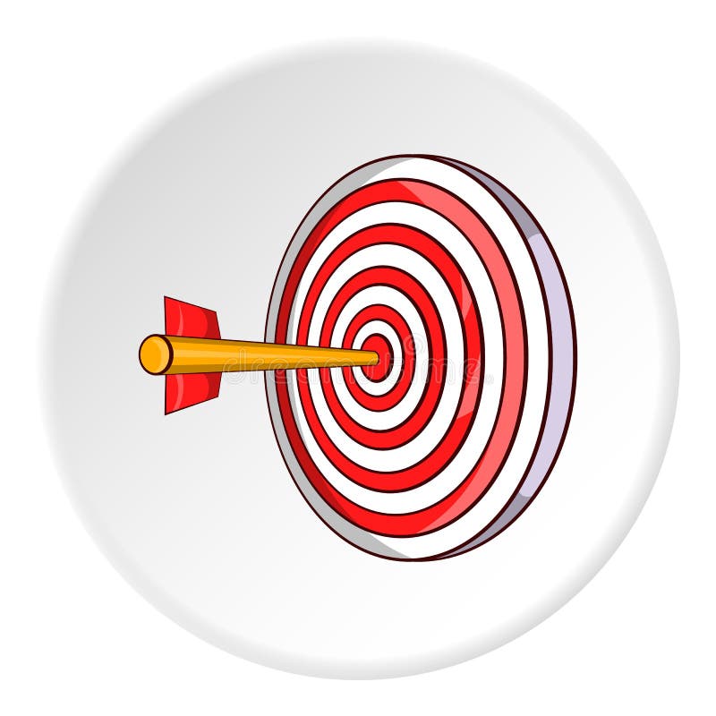 Darts icon, cartoon style stock illustration. Illustration of goal